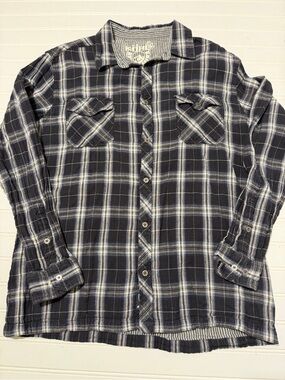 KÜHL Descendr Flannel Shirt Men’s Size XL Black/White Plaid Long Sleeve